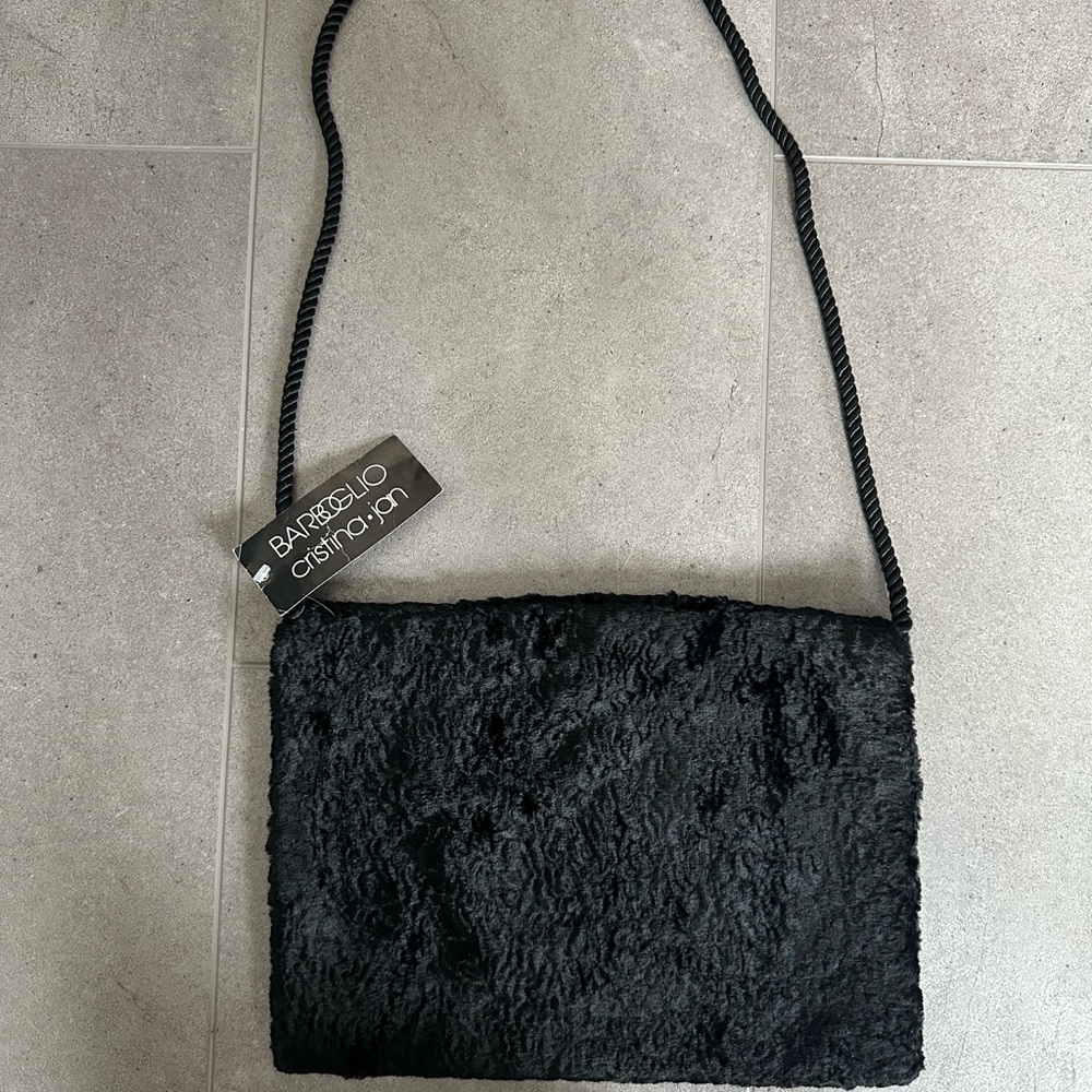 Jan Barboglio Black Faux Fur Muff Warmer